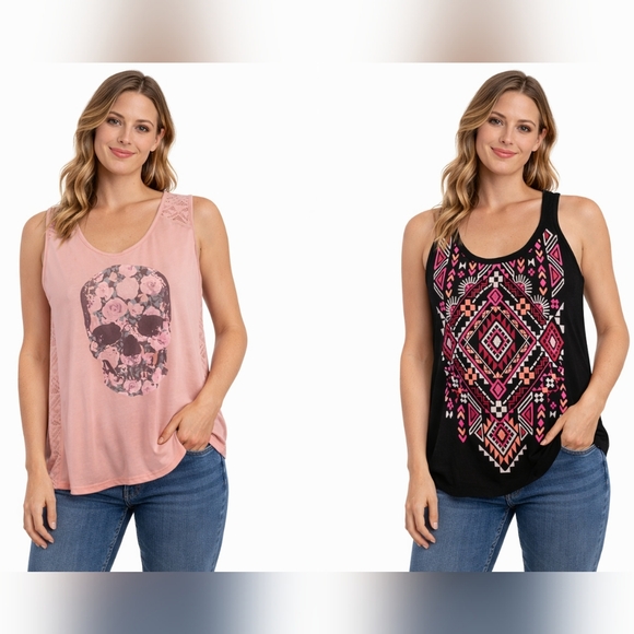 Wound Up Tops - 2 Jr tanks wound up